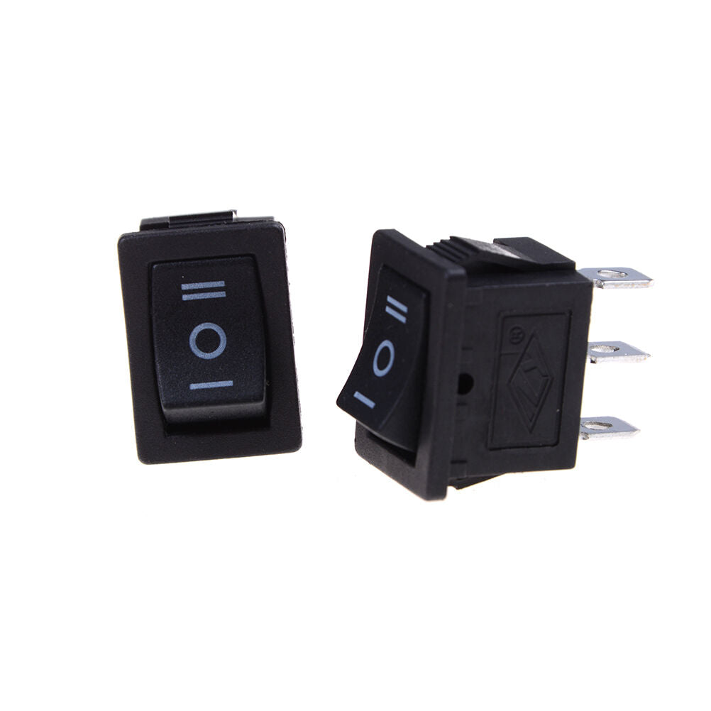 5 pcs SPDT On/Off/On Mini Black 3 Pin Rocker Switch AC 6A/250V 10A/125V ..l8