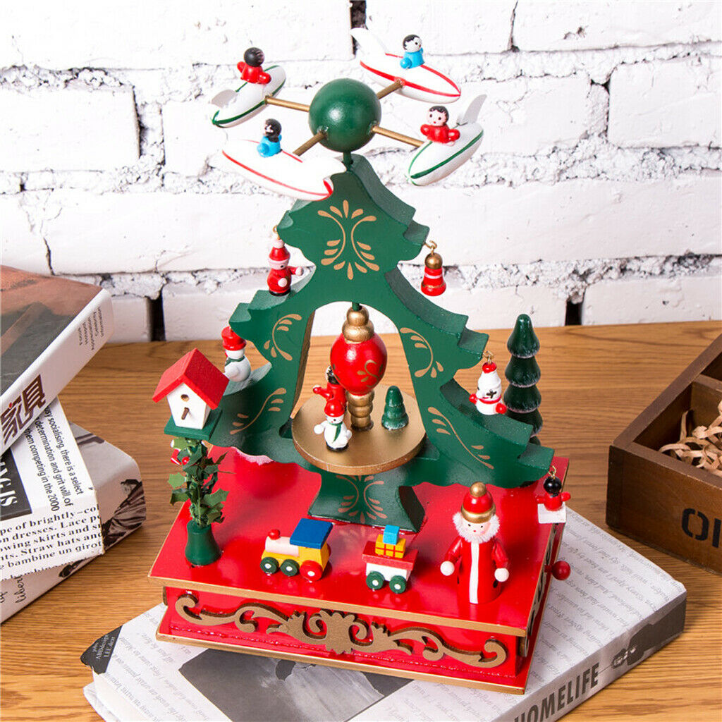 Clockwork Christmas Tree Music Box Wind Up Xmas Ornaments Gift Decoration