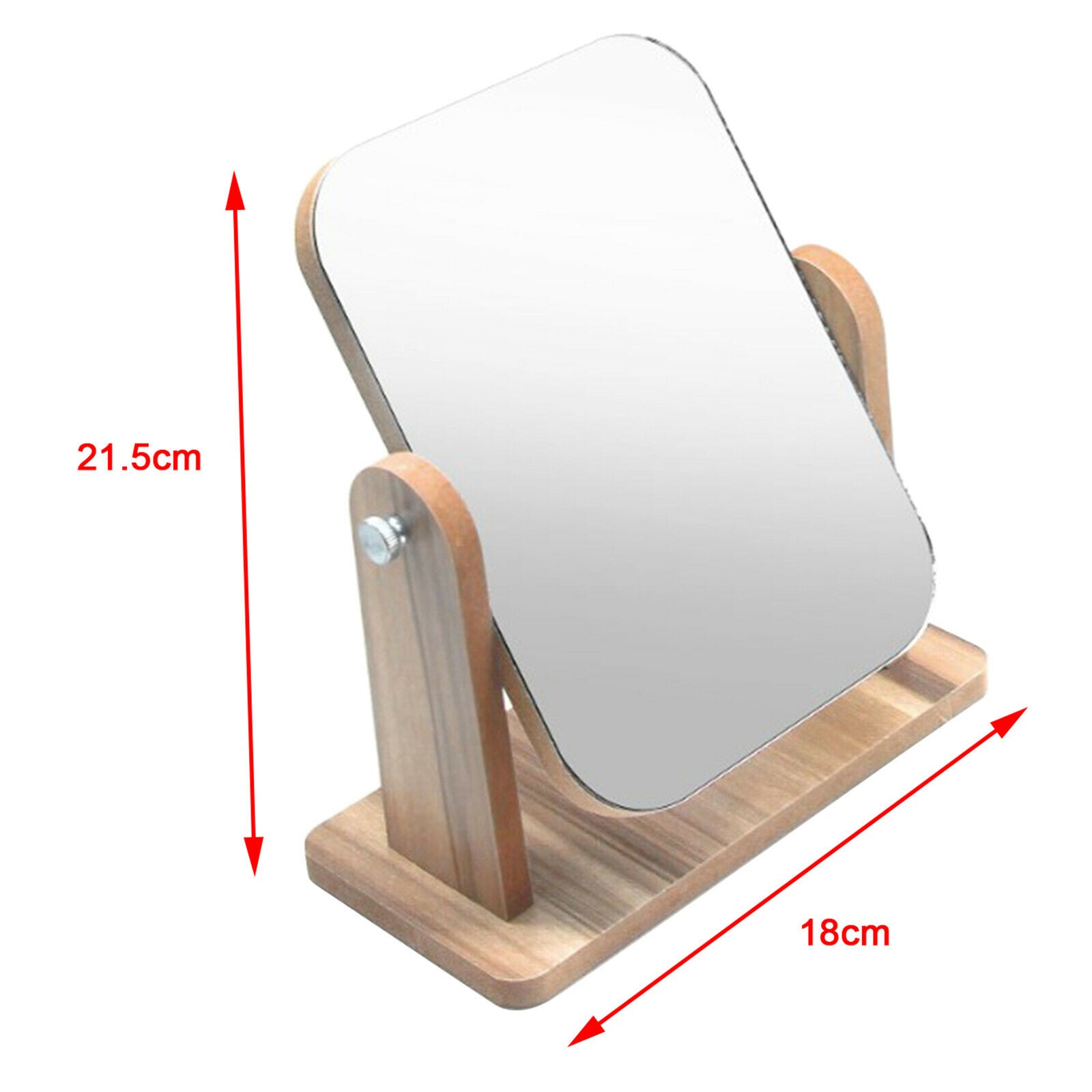 Desktop High Definition Makeup Mirror with Wood Frame Free-Standing Medium