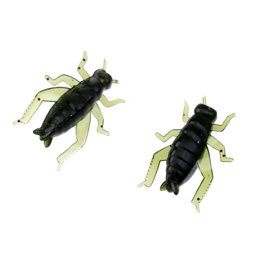 100 Pieces Soft Fishing Lures Baits Insects Portable Cricket Attraction Big