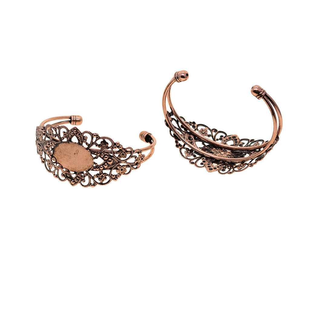 2pcs/lot 25.4mm Copper Blank Base Cuff Bangle Tray Fit Cabochon Bracelet DIY