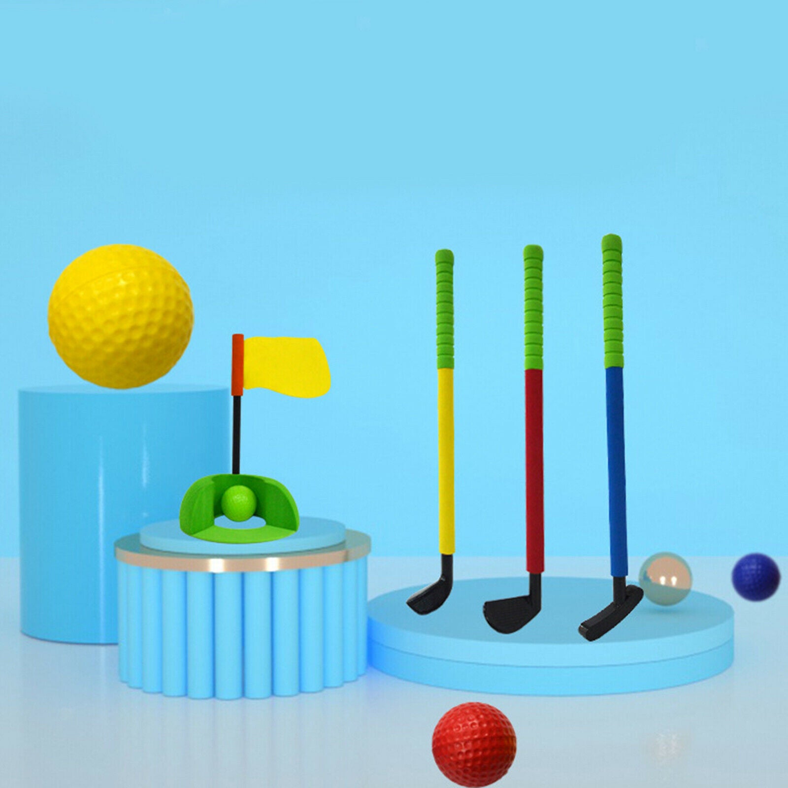 Kids Golf Club Set 3 Golf Clubs 3 Balls Indoor Early Educational Toddlers
