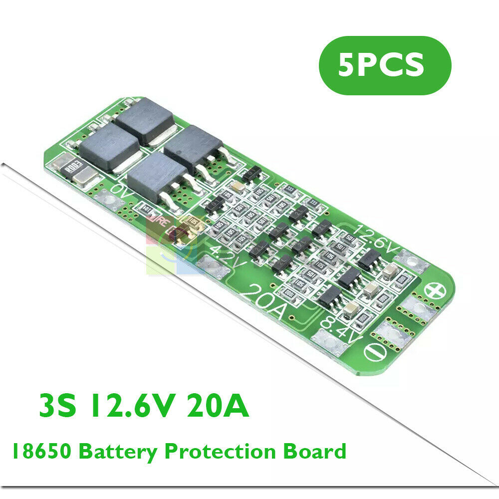 5PCS 3S Li-ion Lithium BMS Battery 18650 Charger Protection PCB Board 20A 12.6V