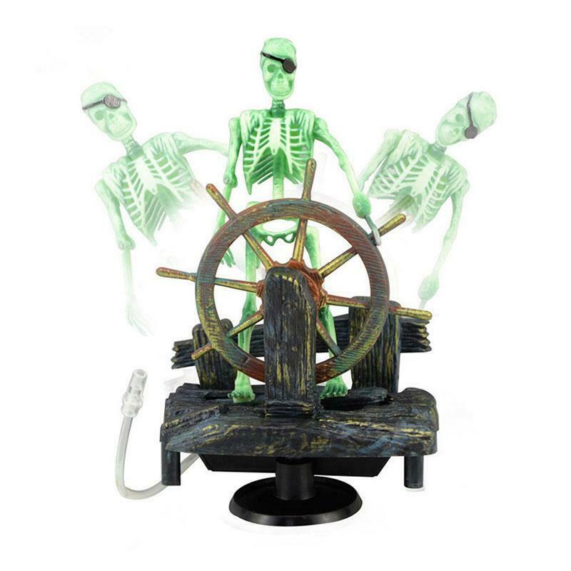 Action-Aquarium Ornament Skeleton Pirate Captain Fish Tank Decoration Landscape