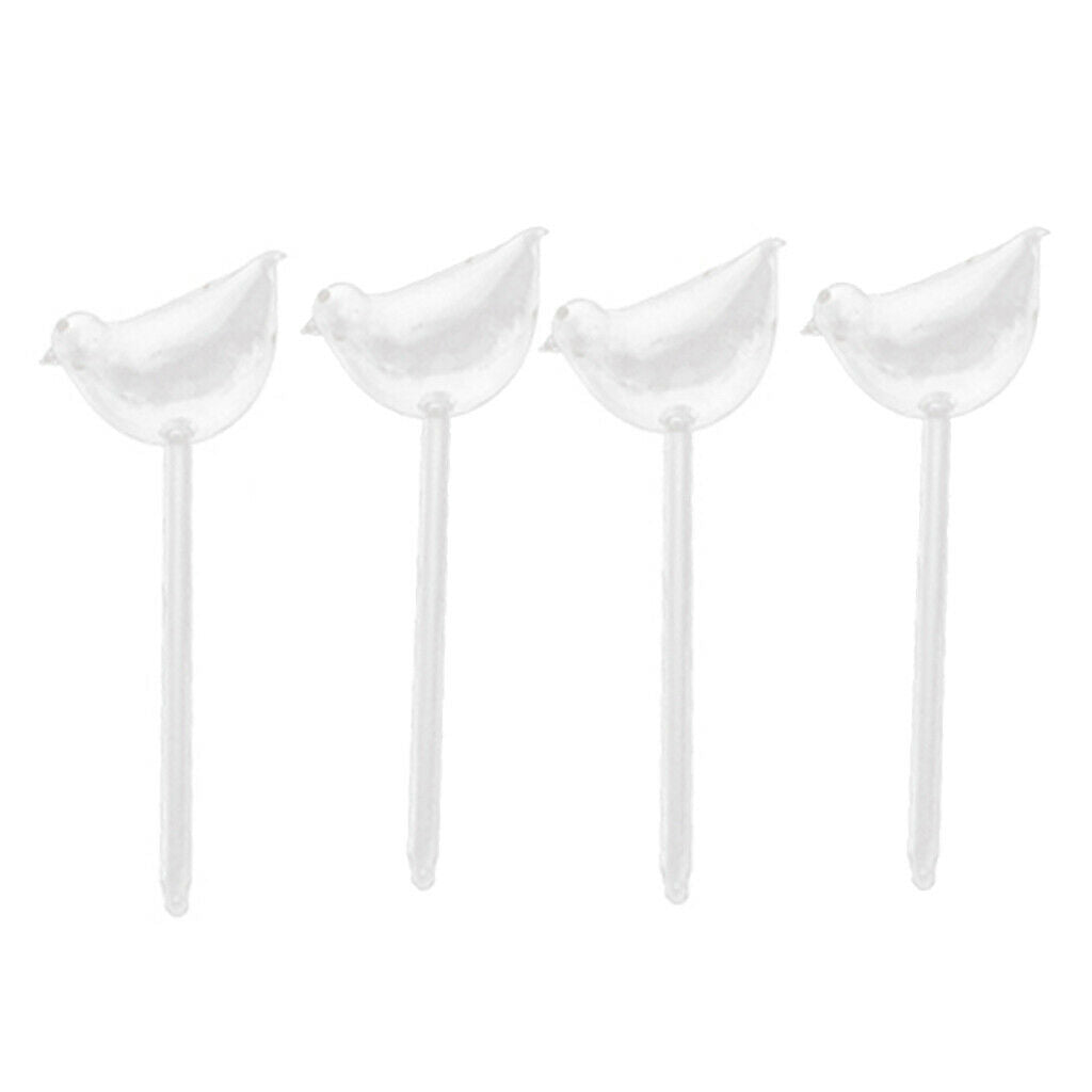4x Glass Plant Flower Water Feeders Device Self Watering Waterer Accessories