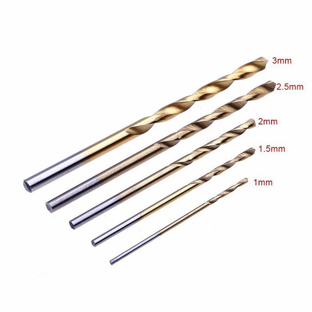 50 PCS Titanium Coated HSS High Speed Steel Drill Bit Set Tool 1/1.5/2/2.5/3mm