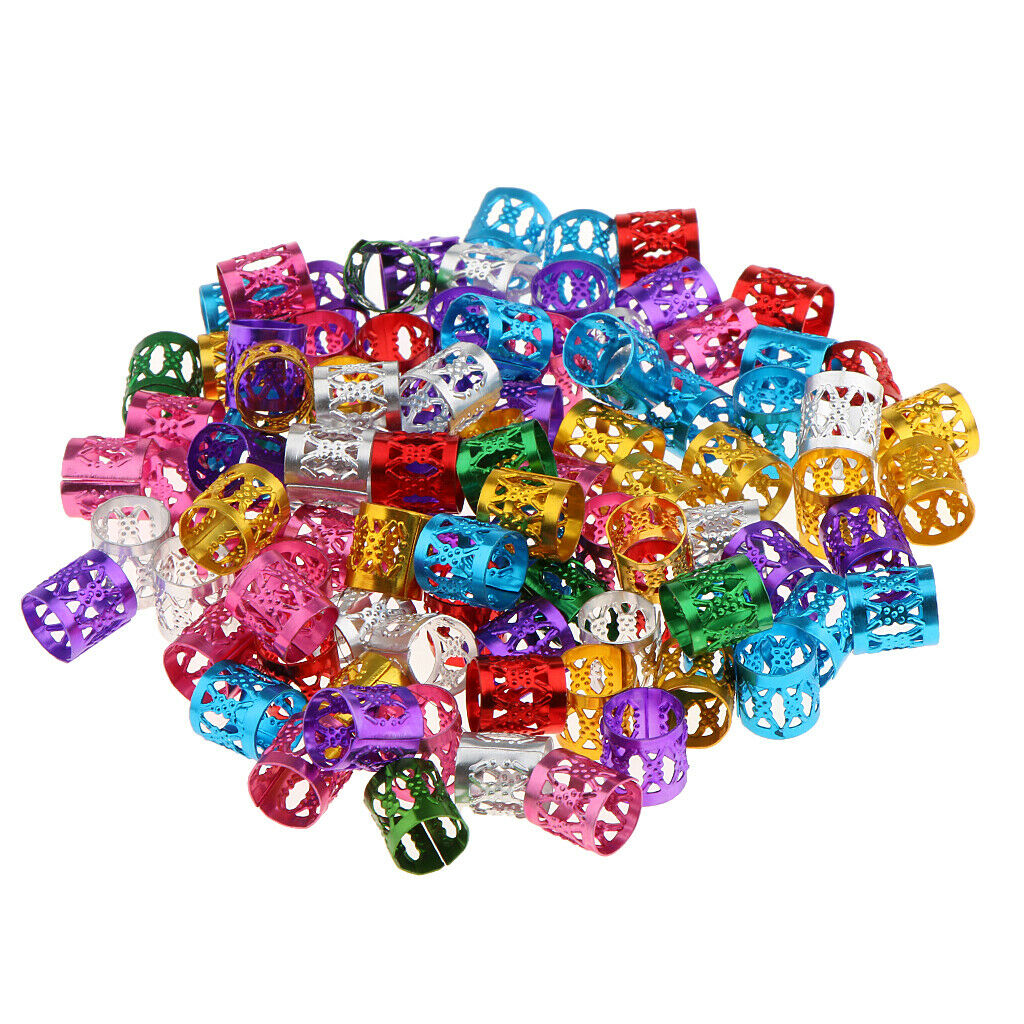 150pcs Hair Extensions Beads Dreadlocks Tube Decor Braiding Jewelry Ring