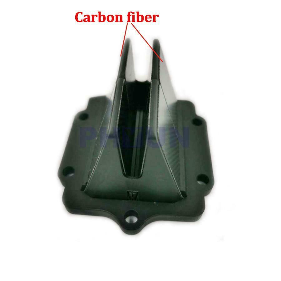 Black Carbon Fiber Reed Valve w/Spacer Kit For Kawaski KX250 KDX250 KX125 KMX125