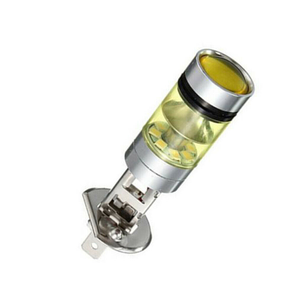 2pcs Fog Lights H1 100W Yellow Projector Lamp Bulbs Duct Car