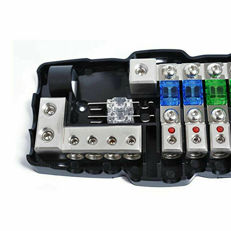 Car Audio Stereo ANL Fuse Holder Distribution 0/4GA 4 Way Fuses Box Block 50A