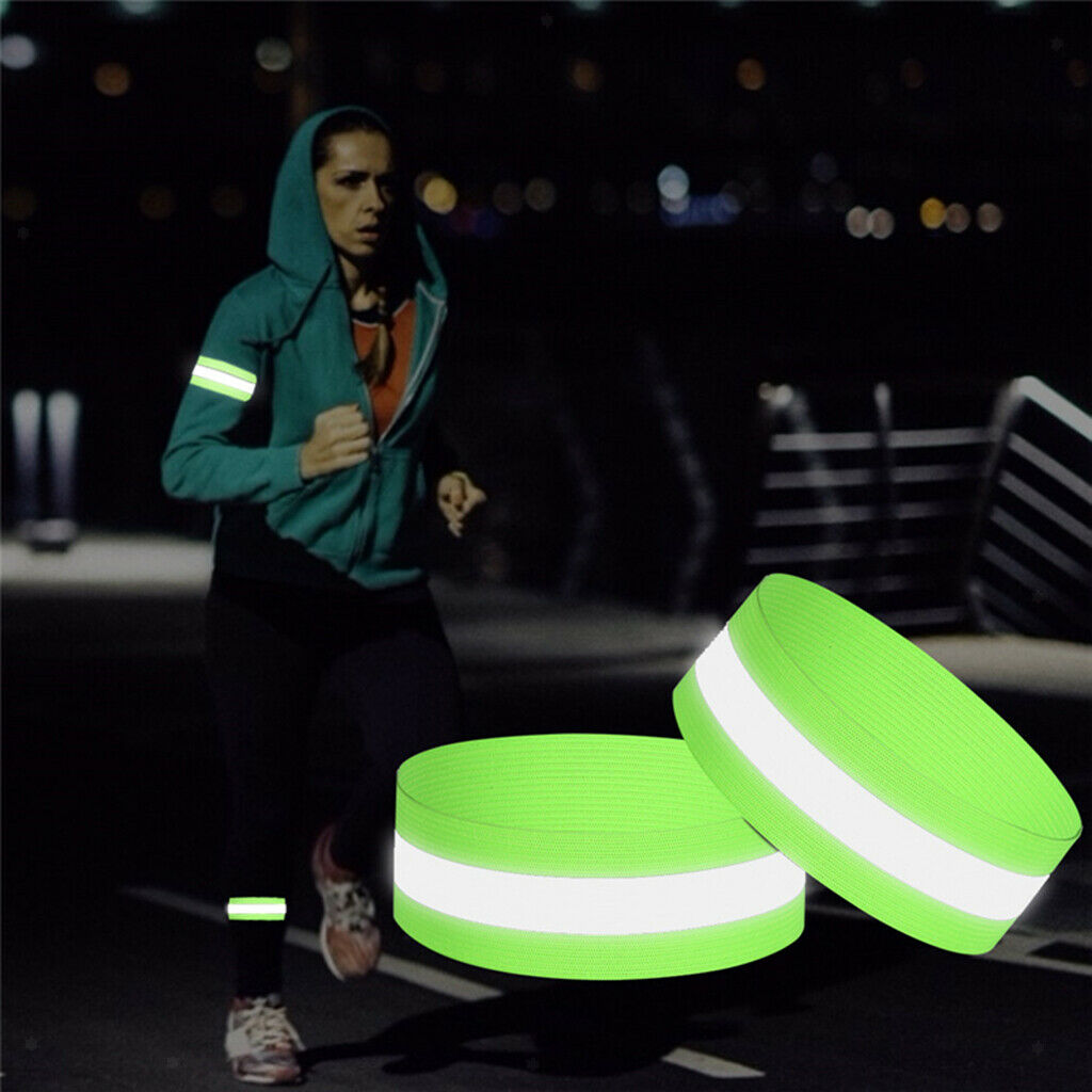 2pcs Reflective Bands Running Reflectors Armbands Safety Straps Bracelets
