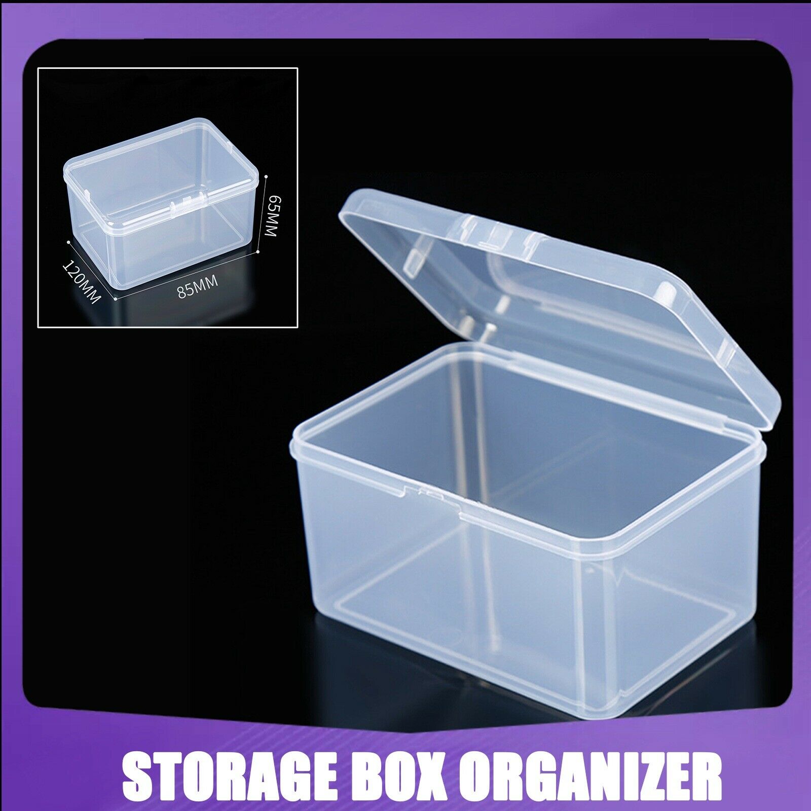 Transparent Small Plastic Jewelry Storage Box Case Organizer Container Card Chip
