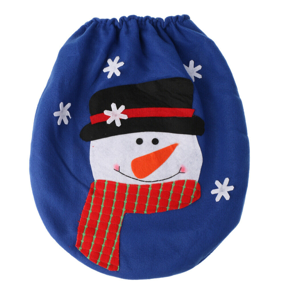 Snowman Pattern Christmas Toilet Seat Cover WC Bathroom Warmer Closestoo Xmas