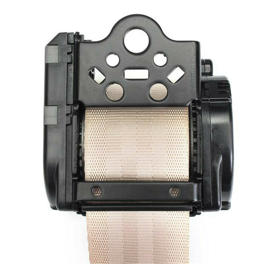3 Point Universal Safety Seat Belt Beige nylon Strap Retractable & Adjustable