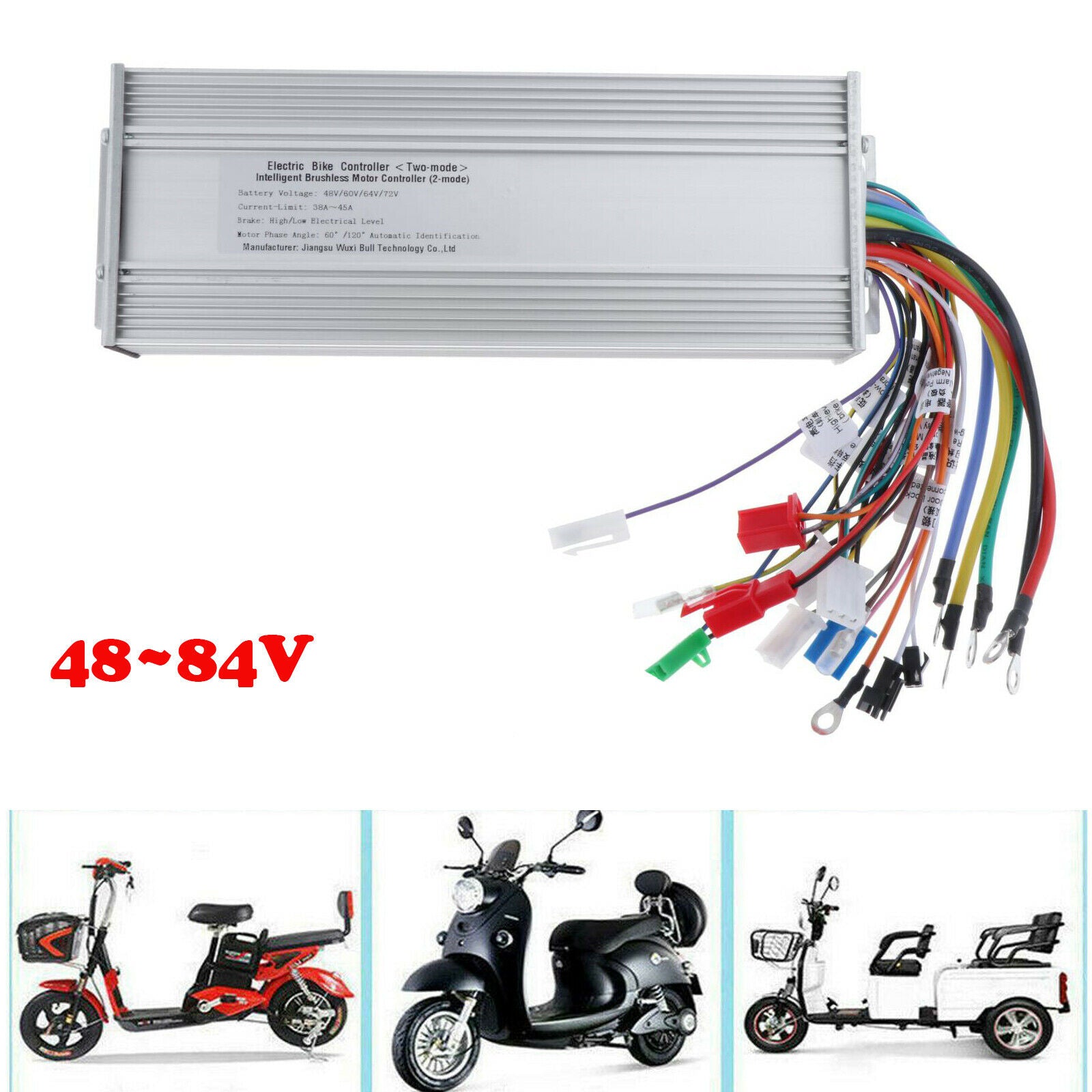 48V 72V Brushless Motor w/ 18 Mosfets for E-Bike, Electric Scooter Speed Control