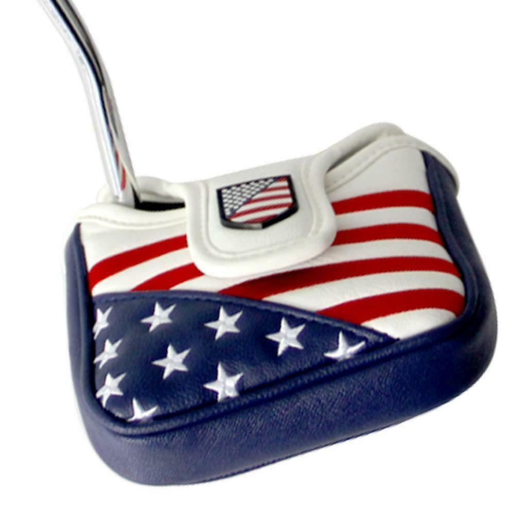 Durable Golf Club Head Cover Mallet Headcover Center Putter Magnetic Guard
