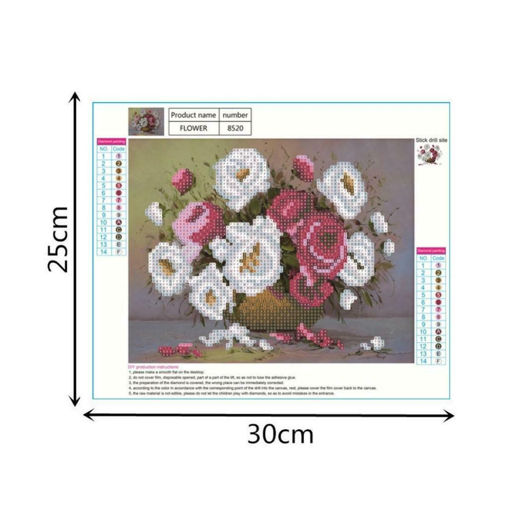DIY Diamond Painting Kit Flowers Rhinestone Paint By Number