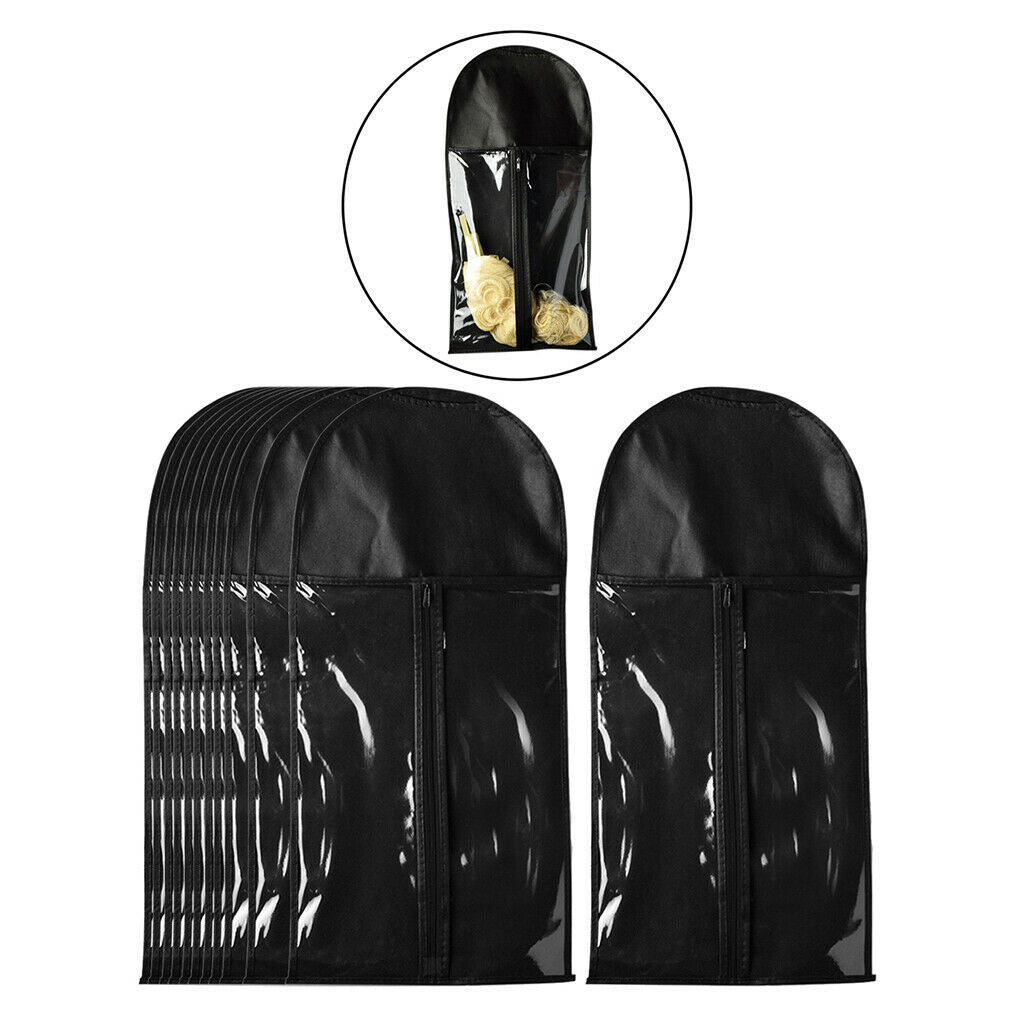 12x Wig Storage Case Hairpiece Carrier Protection Dust Proof Bag Organizer