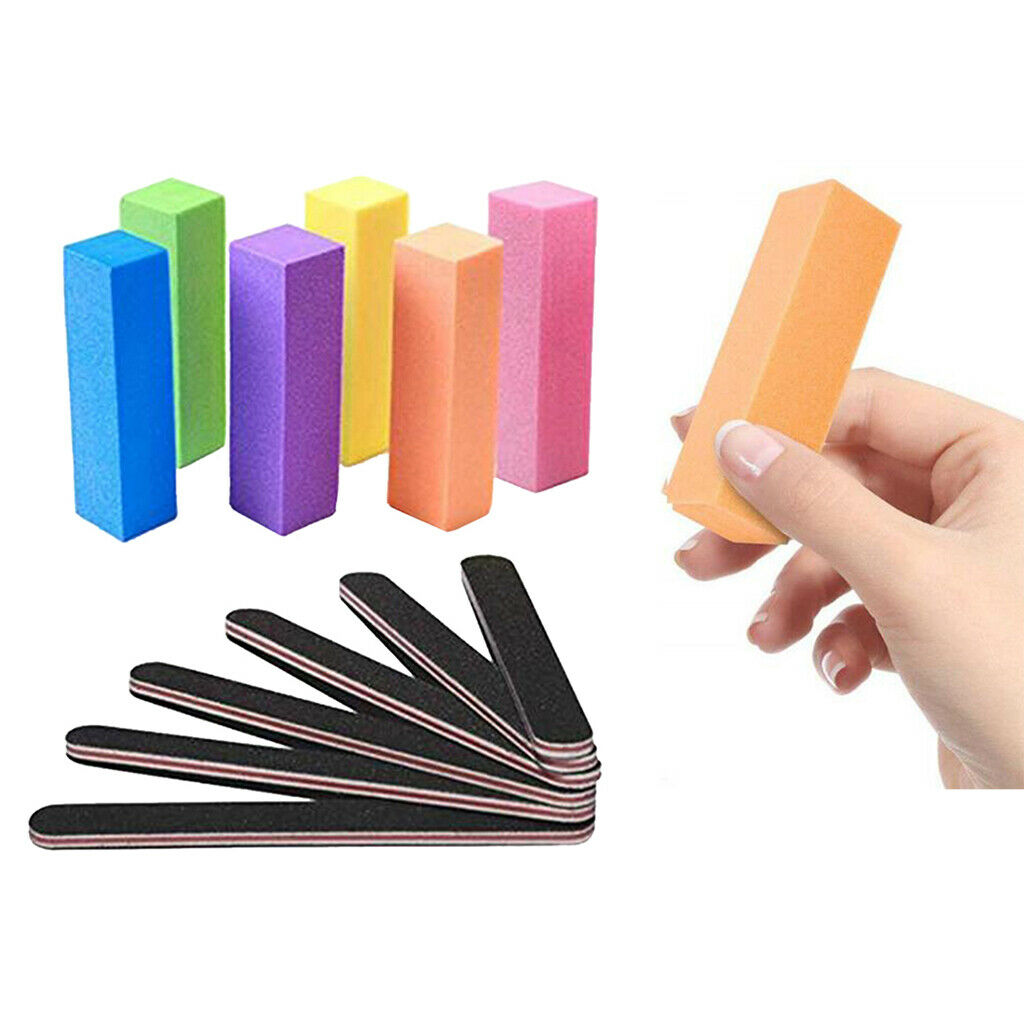 12x Nail Manicure Remover Filing Sponge Buffer Block UV Nails File Sponge