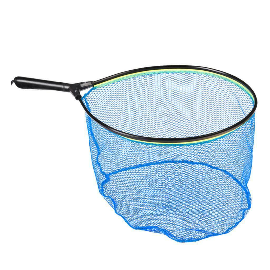 Fishing Landing Net Fish Net Fly Fishing with Aluminium Alloy Handle Blue