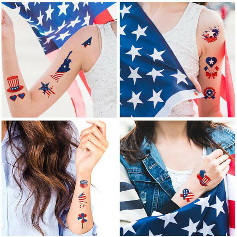Fourth of July Temporary Tattoos Independence Day Tattoo Stickers Decals .l8