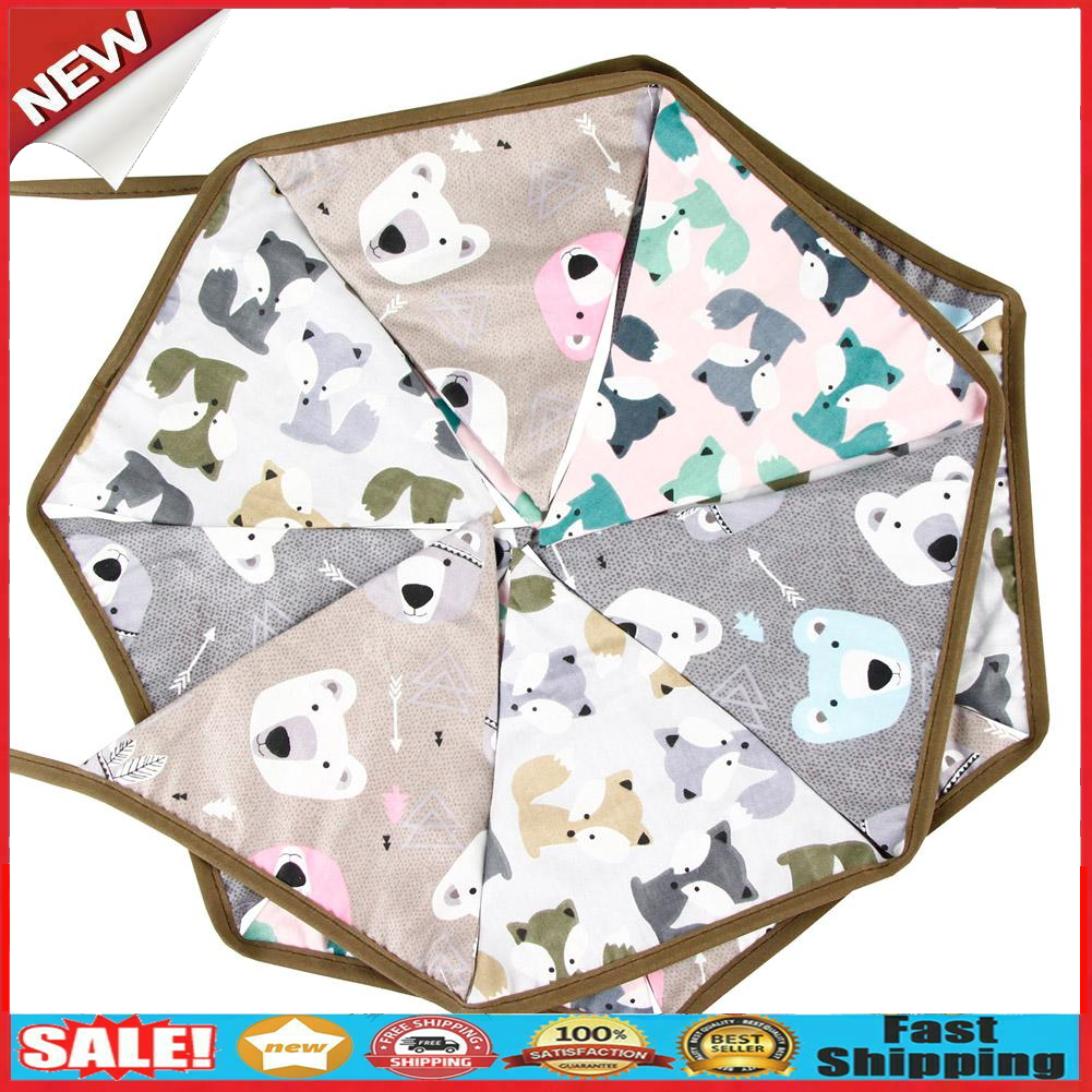 3.2m Cartoon Mix-Animals Pattern Hanging Flags Pennant Party Festival Decor @