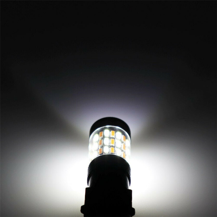 1 Pair  1157 4014 White Amber Dual Color Switchback LED Turn Signal Lights 60SMD