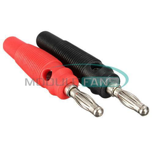 2pcs Nickel Plated Solderless Speaker Audio Jack Banana Plug Connector Red&Black