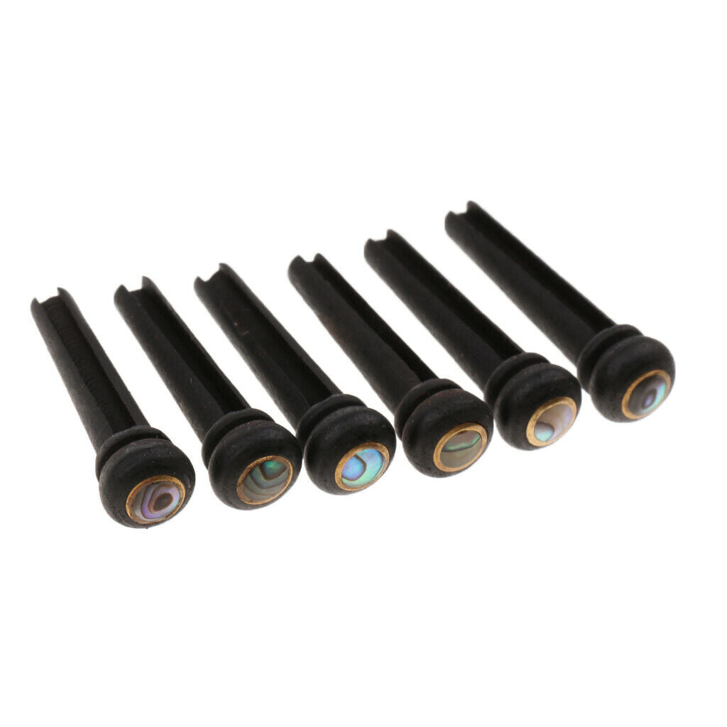 6x Abalone Dot Guitar Bridge Pins for Acoustic Guitar Part Accessories 30mm