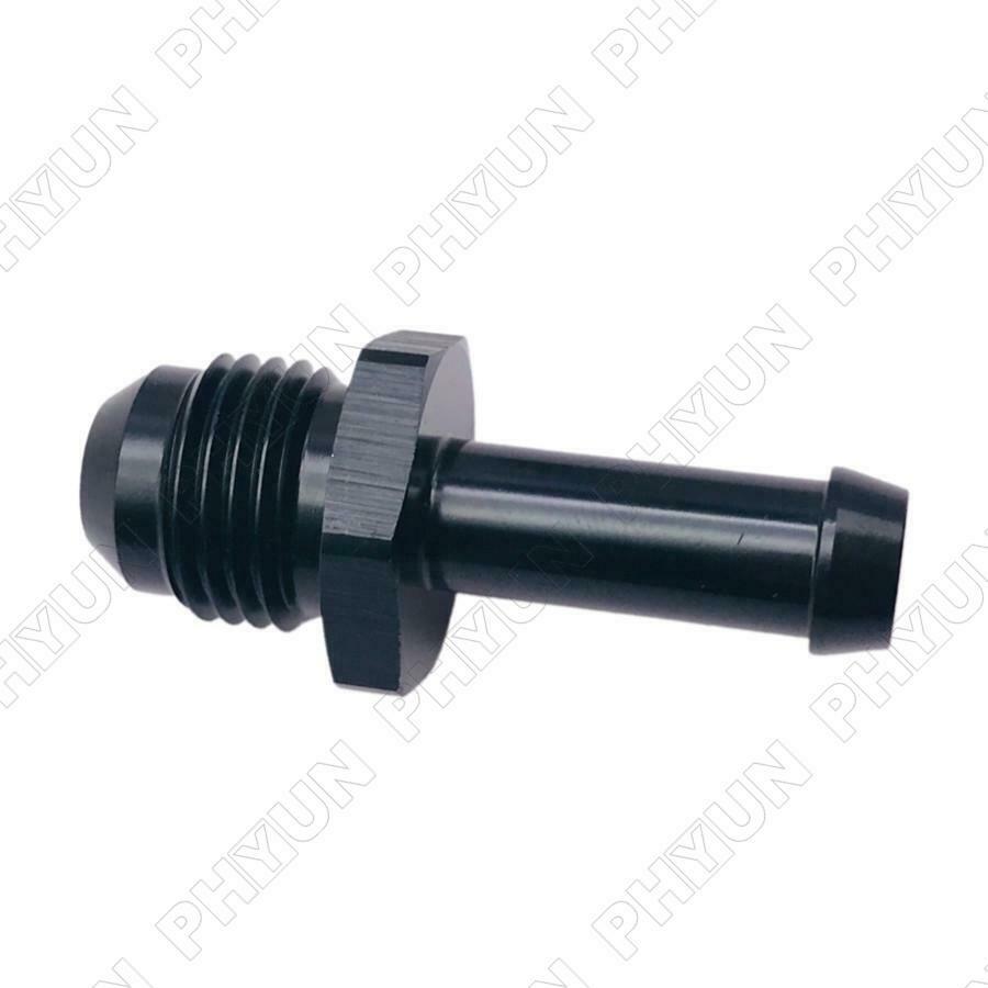 Black Aluminum Fuel Lines -6 AN Male Flare to 5/16" Hose Barb Adapter Fitting