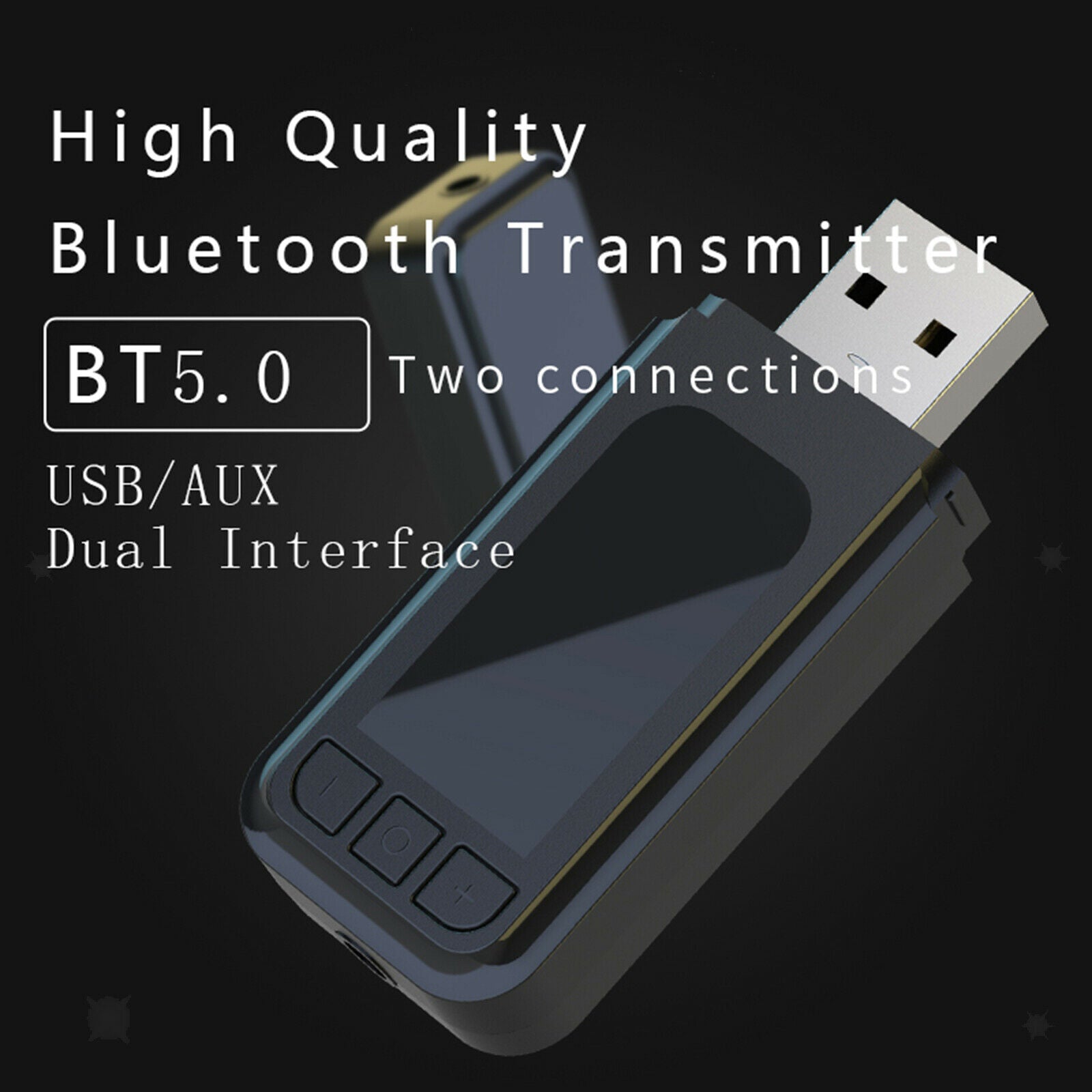ATS2831 Bluetooth Adapter 5.0 AUX Dual-output Plug and Play Free Drive