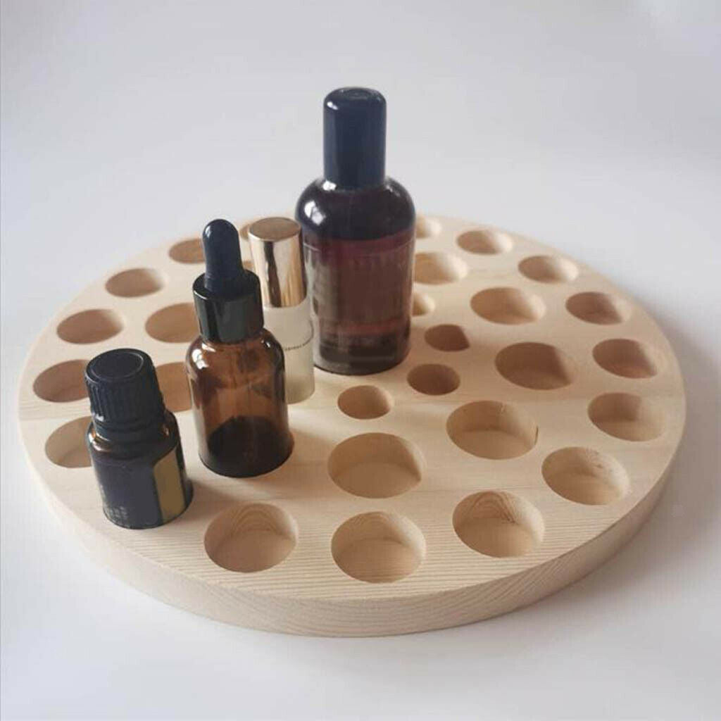 Essential Oils Organizer Rack Wood Storage Box Makeup Display Stand Holder Shelf