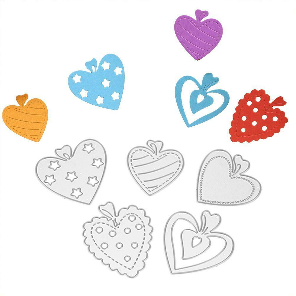 5pcs Heart Sewing Thread Metal Die Cutting Dies DIY Scrapbooking Embossing @