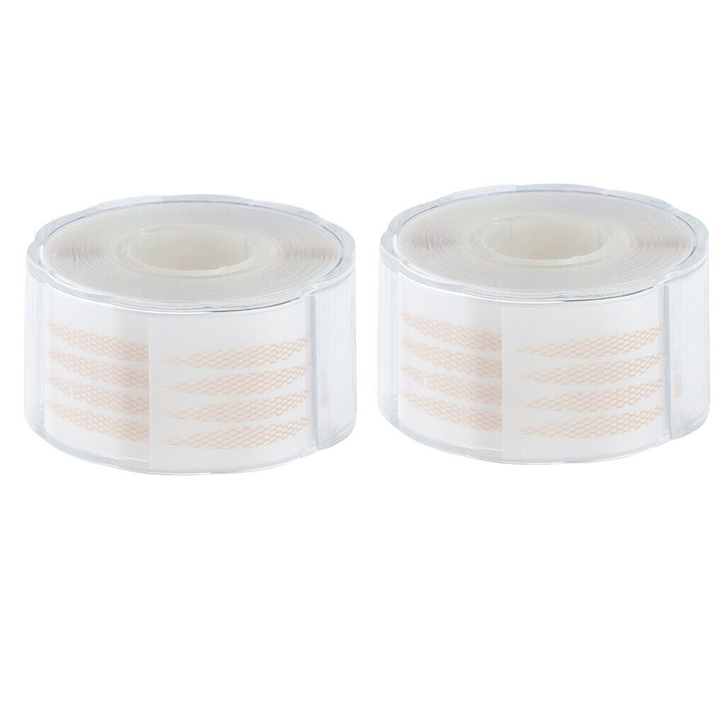 2 Rolls of 440pairs Oval Invisible Fiber Strips Double Eyelids Lift Tapes