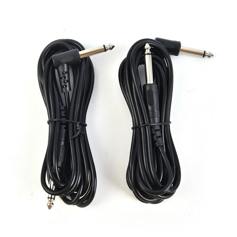 2PCS 10FT Electric Patch Cord Guitar Amplifier Amp Cable Right Angle 90 Deg SJ