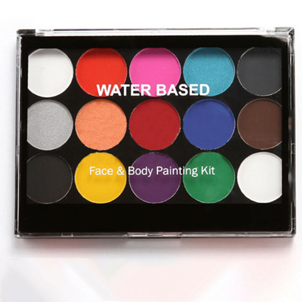 15 Colors Face Body Painting Palette Make Up Tool Set for Halloween Party