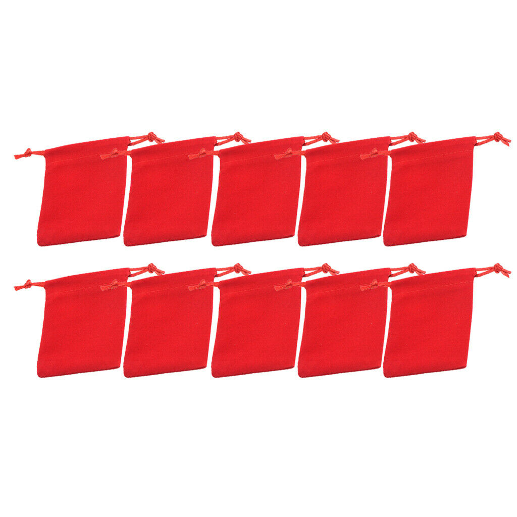 10pcs Velvet Bags Jewelry Wedding Party Favor Gift Drawstring Pouches Red