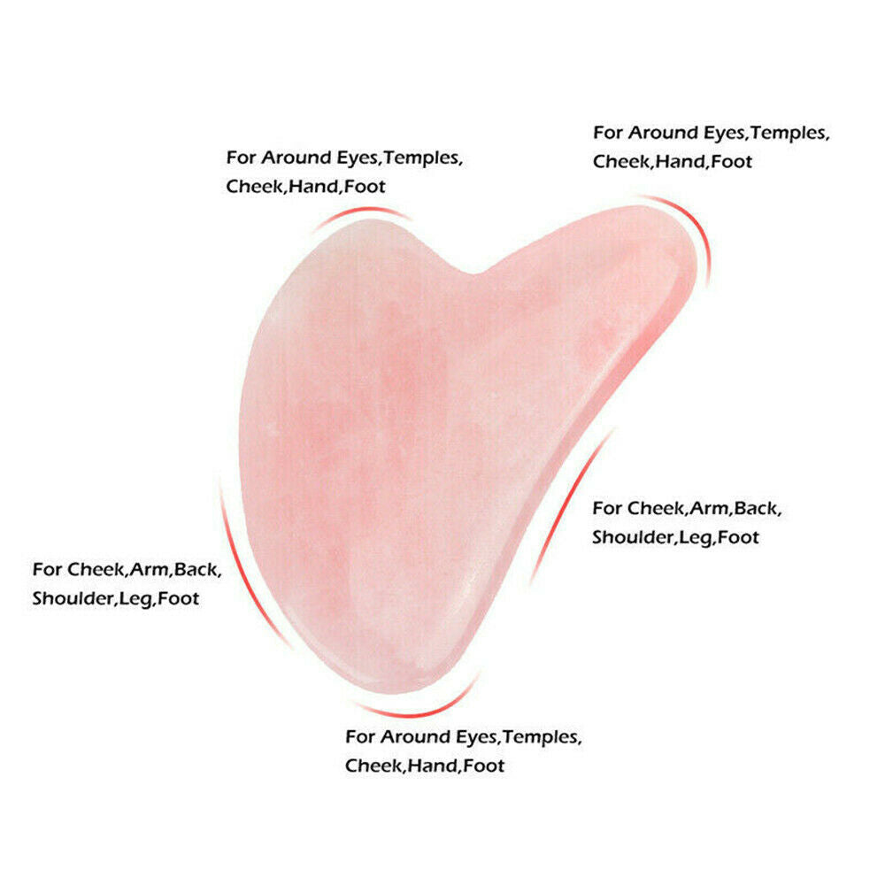 UK Rose Quartz Board Scraping Scraper Tool For Gua Sha Facial Care Face Massage