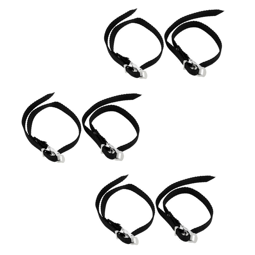 3x Pair Anti-slip Fixed Bike  Cycling Pedal Toe Clips Strap Foot Band