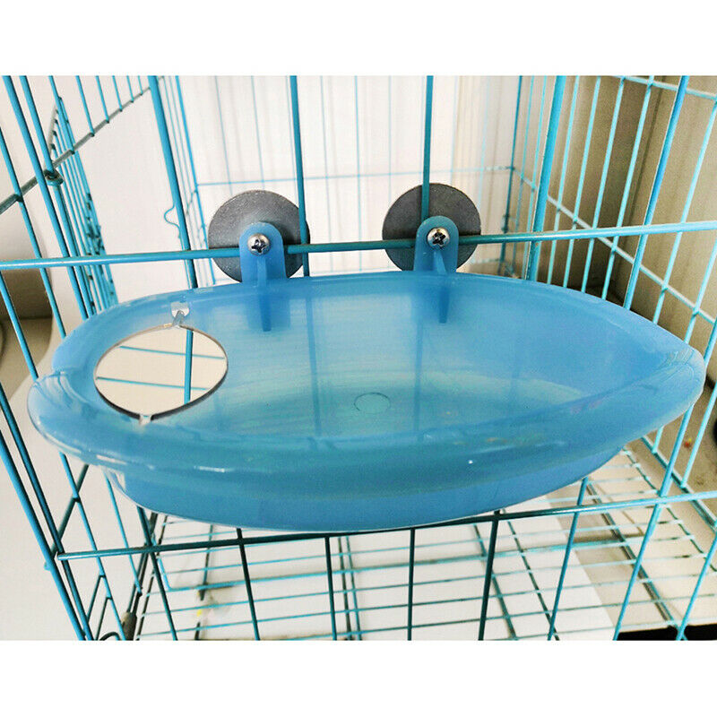 Parrot Bathtub With Mirror Pet Cage Accessories Bird Mirror Bath Shower B.l8