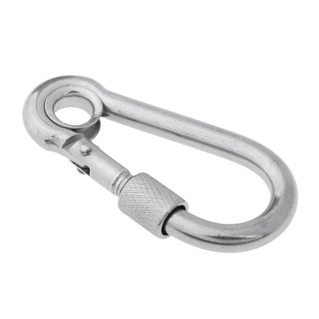 2X Stainless Steel Safety Carabiner Spring Screwgate for Camping Hammock 6x60mm