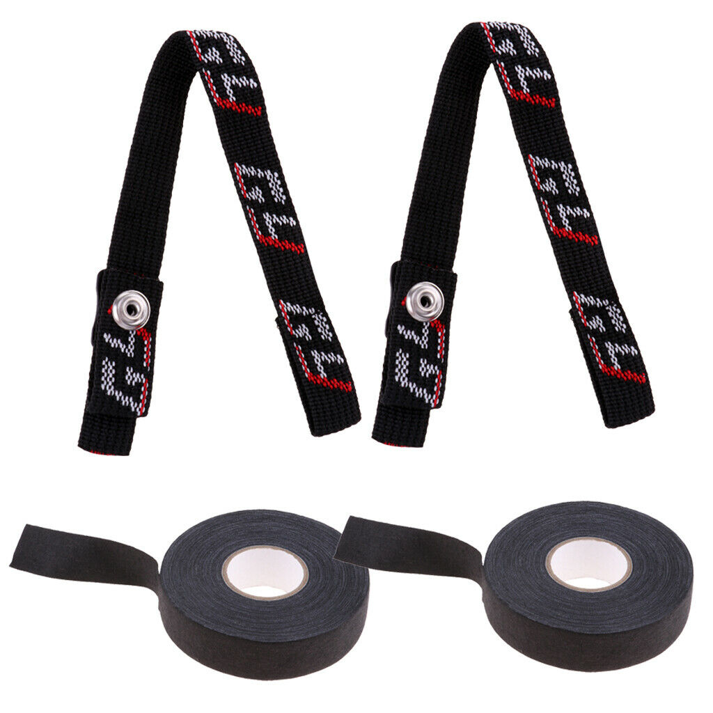 2 Pack Replacement Hockey Helmet Chin Straps With Stick Cloth Tape Wrap