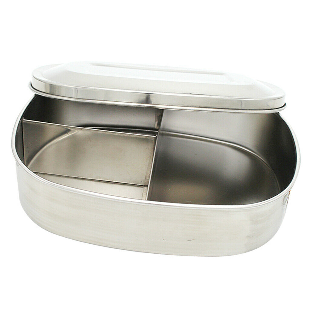 Stainless Steel School Lunch Box School Tiffin Picnic Food Container 3 Grid