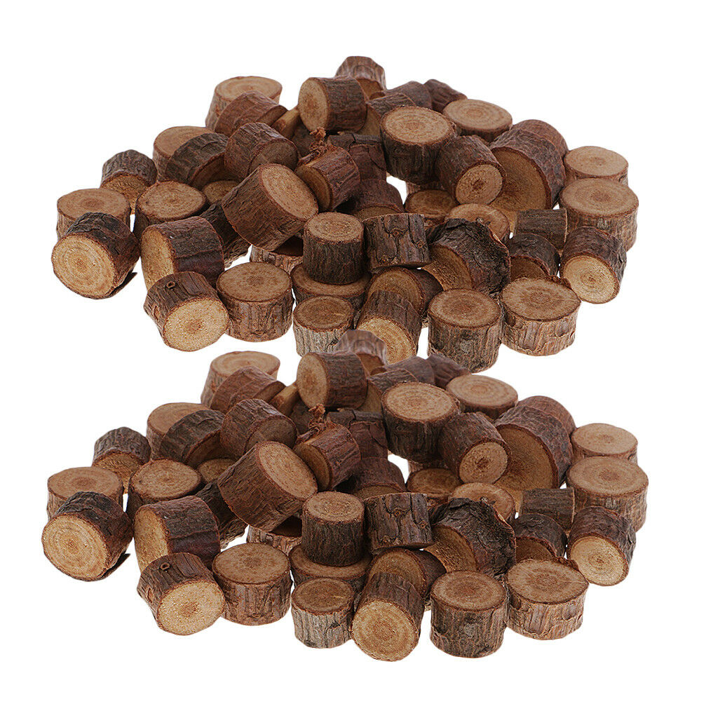 100pcs Round Wood Log Slices Discs for DIY Craft Wedding Decoration 1-1.5cm