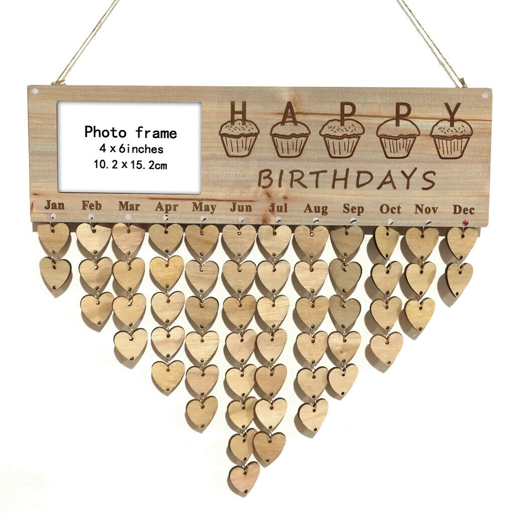Wooden Family Friends *[Birthday Reminder!] Tracker! Wall Plaque Sign F