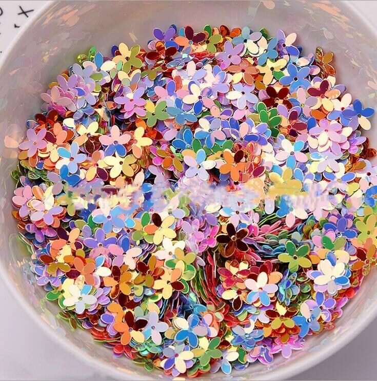 300X Concave Flower shape Pvc Sequins DIY Sewing Stage Clothes Accessories 10mm