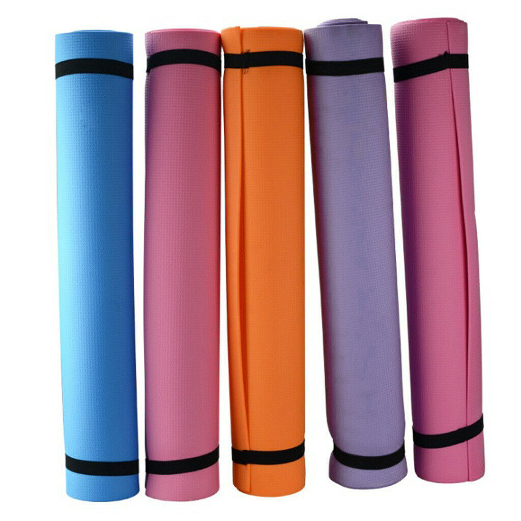 2x EVA Foam Thick Yoga Mat Gym Cushion Pad for Fishing Beach Orange+Purple