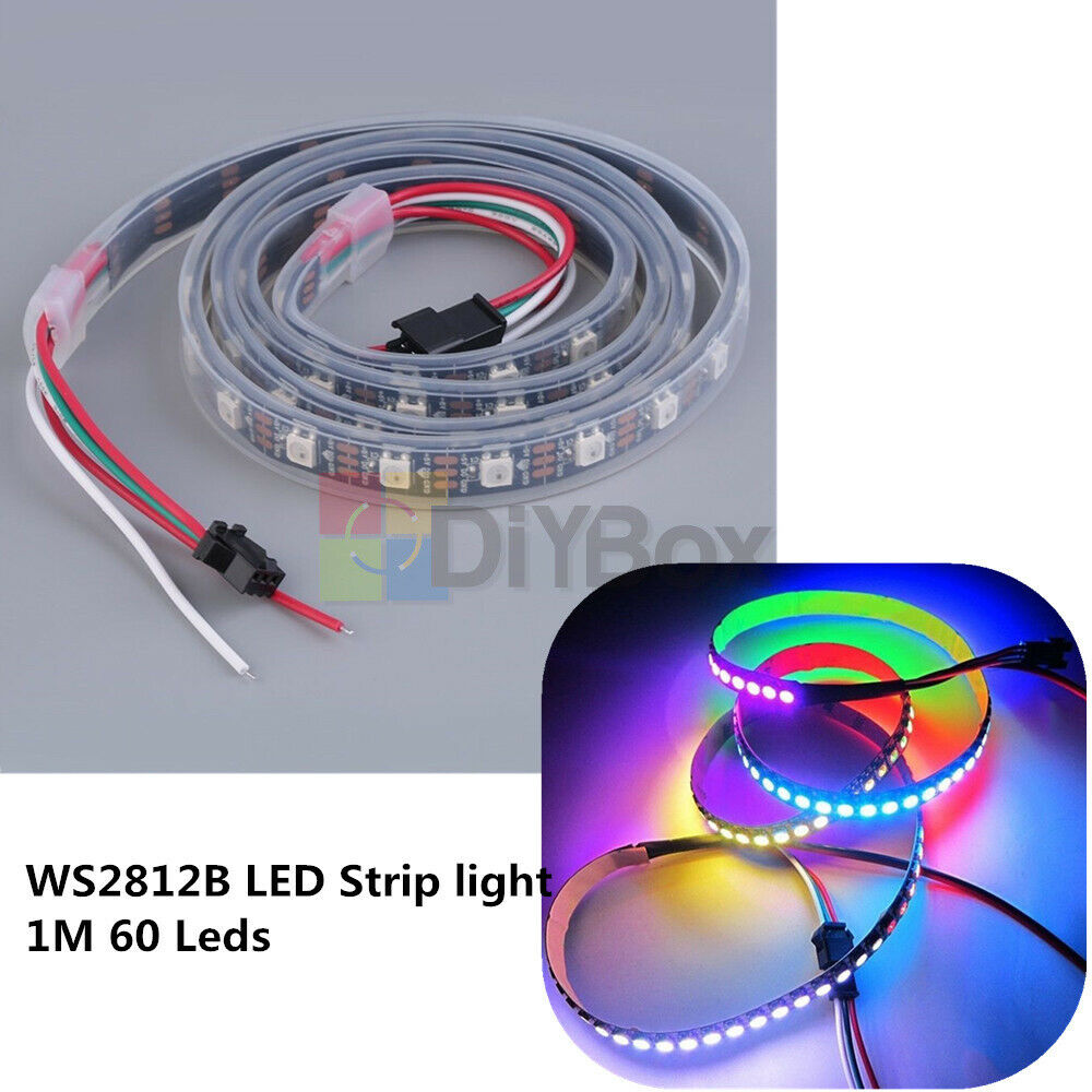 WS2812B 1M 60 5050 RGB LED Strip Leds 60LED Individual Addressable 5V Black PCB