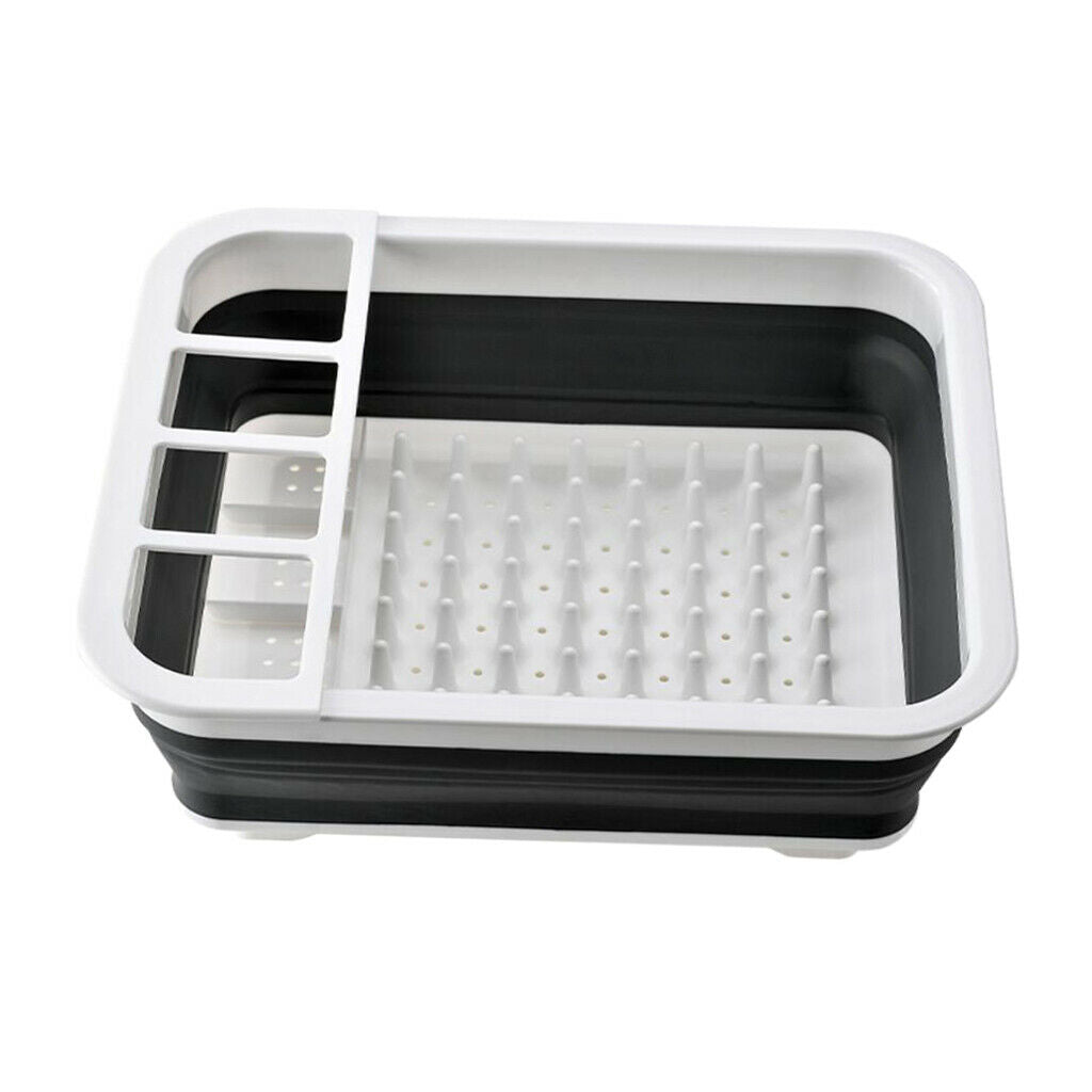 Collapsible Dish Drainer Dish Drying Rack Portable Dinnerware Organizer
