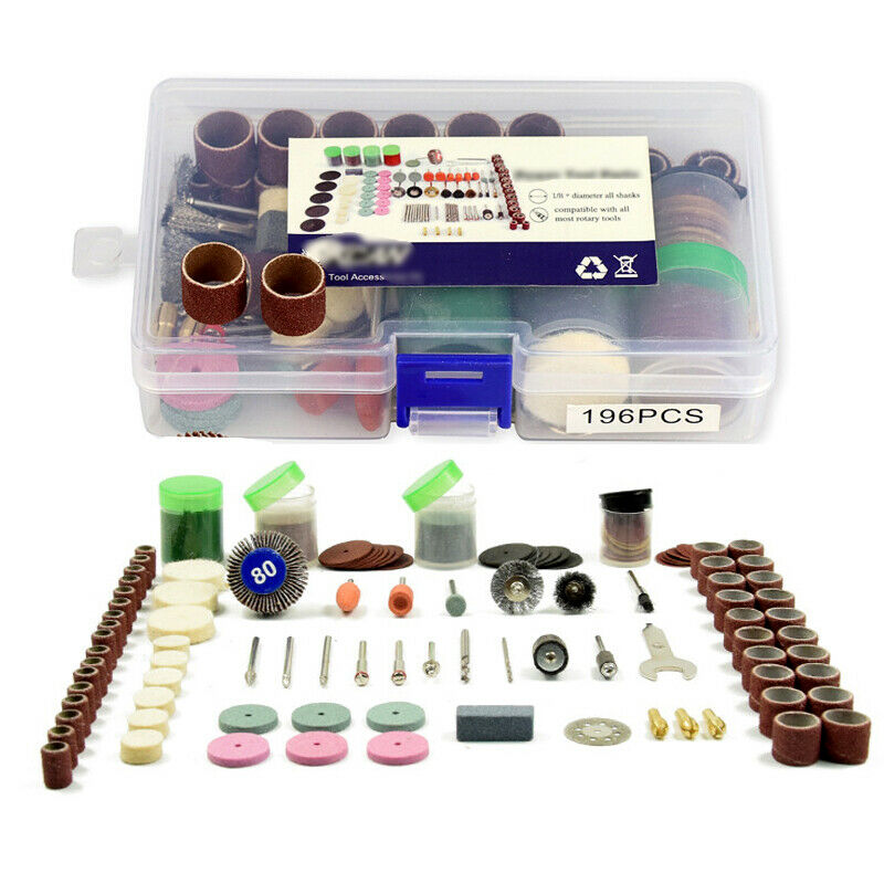 196 Piece Revolve Tool Kit Grinding Polishing Shank Craft Bits For Rotary Tool